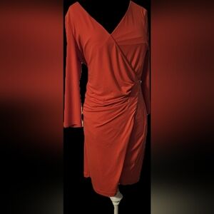 Express Asymmetrical 3/4 Sleeve Diagnal Zip Front Dress